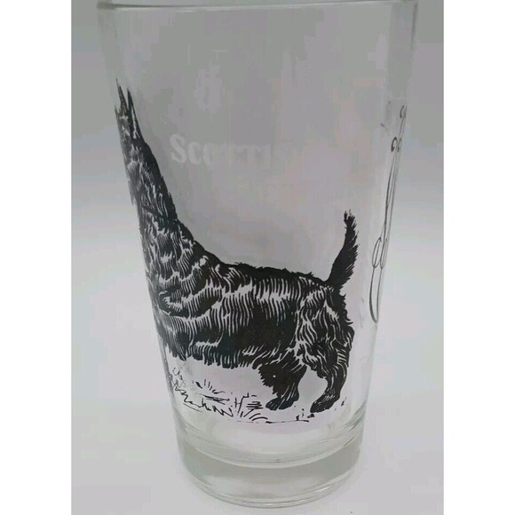 1960's Vintage Scottish Terrier 5" Tall Drinking Glass Highball Bar - Picture 2 of 6